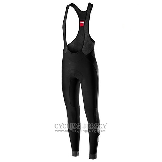 2019 Cycling Jersey Castelli Tras Black Silver Long Sleeve And Bib Tight
